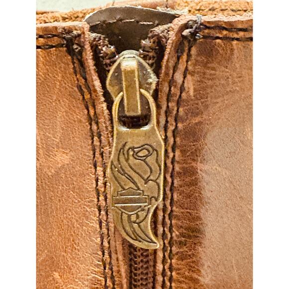 Harley-Davidson VTG Womens 8.5 Western Leather Harness Moto Biker Side-zip Boots - Picture 10 of 14